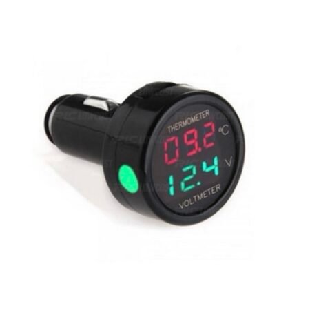 VOLTÍMETRO TERMÓMETRO DIGITAL MECHERO