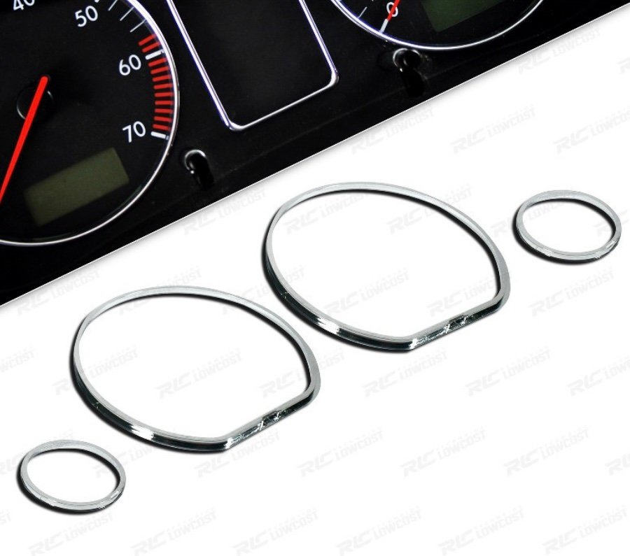AROS CUADRO DE INSTRUMENTOS PARA VOLKSWAGEN VW GOLF 3 VENTO 91-97 CROMO - Imagen 2