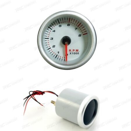 RELOJ TACOMETRO 8000RPM FONDO BLANCO ILUMINADO