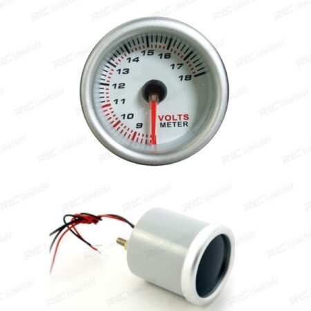 RELOJ VOLTÍMETRO FONDO BLANCO ILUMINADO