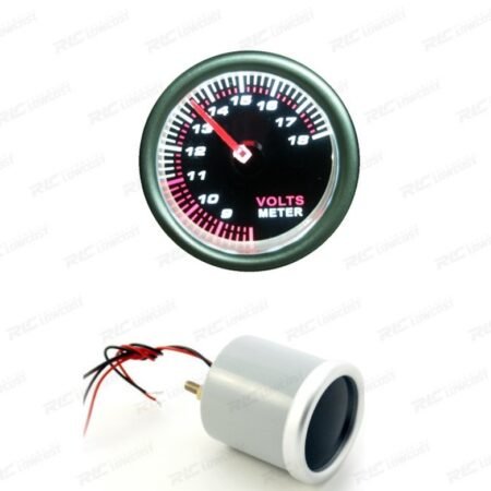 RELOJ VOLTÍMETRO FONDO NEGRO ILUMINADO