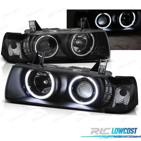 FAROS BMW E36 90-99 CCFL OJOS ANGEL FONDO NEGRO