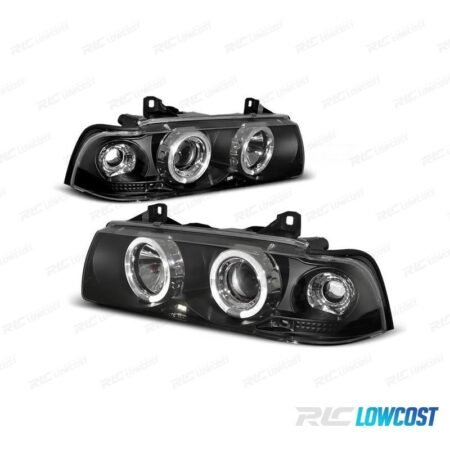 FAROS BMW E36 90-99 OJOS ANGEL FONDO NEGRO