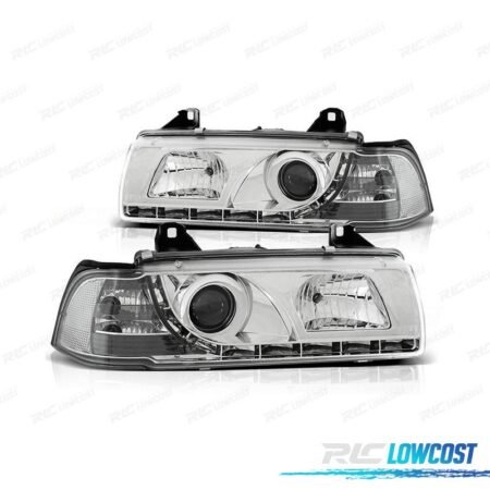 FAROS BMW SERIE 3 E36 90-99 LUZ DIURNA FONDO CROMO