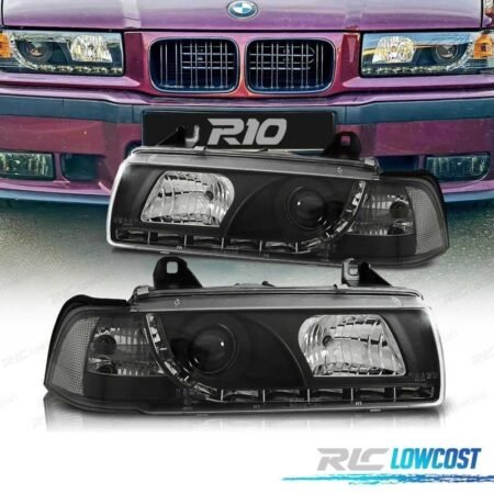 FAROS BMW SERIE 3 E36 90-99 LUZ DIURNA FONDO NEGRO