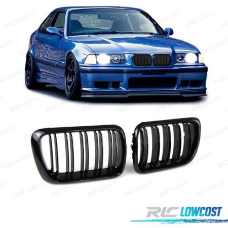 PARRILLA DOBLE BMW E36 91-96 NEGRO BRILLO