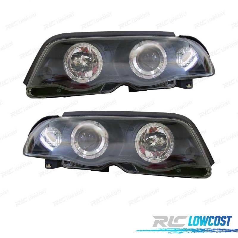 FAROS BMW E46 SEDAN 98-01 OJOS ANGEL INTERMITENTE INCORPORADO NEGRO