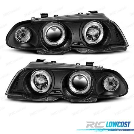 FAROS BMW SERIE 3 E46 4 PUERTAS 98-01 OJOS ANGEL CCFL FONDO NEGRO H1 H1