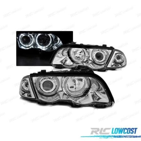 FAROS PARA BMW E46 98-01 S T OJOS ANGEL LED CROMADO
