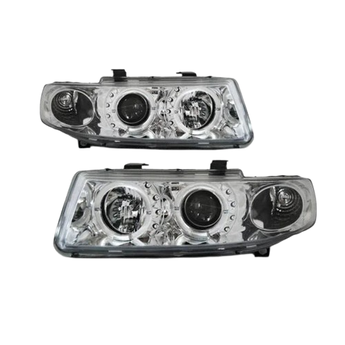 FAROS SEAT LEON TOLEDO 99-05 OJOS ANGEL FONDO CROMO