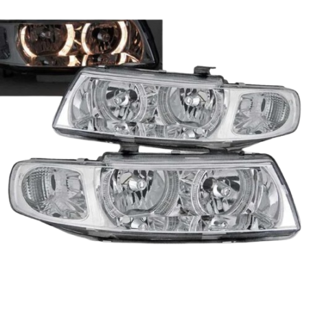 FAROS SEAT LEON TOLEDO 99-04 OJOS ANGEL CROMADOS