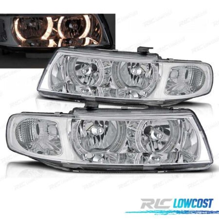 FAROS SEAT LEON TOLEDO 99-04 OJOS ANGEL CROMADOS