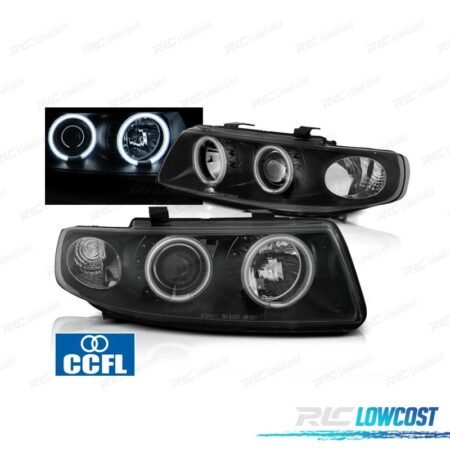 FAROS SEAT LEON TOLEDO 1M 99-05 OJOS ANGEL CCFL FONDO NEGRO