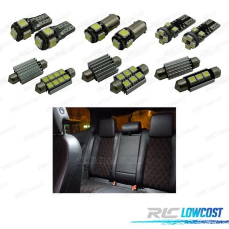 KIT 13 BOMBILLAS LED INTERIOR PARA SEAT LEON MK1 1 M 1M1 HATCHBACK 99-06