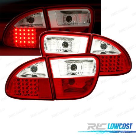 PILOTOS SEAT LEON 99-05 LED ROJO CROMO