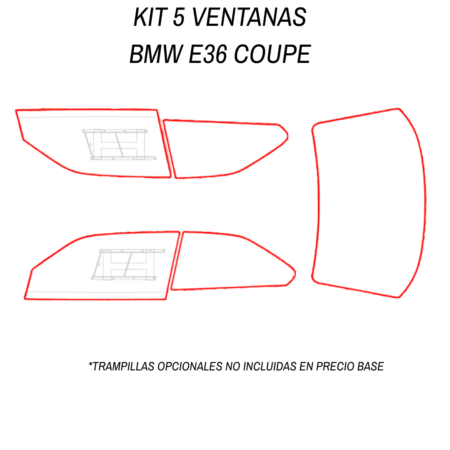 Kit 5 Ventanas Policarbonato BMW E36 Coupé